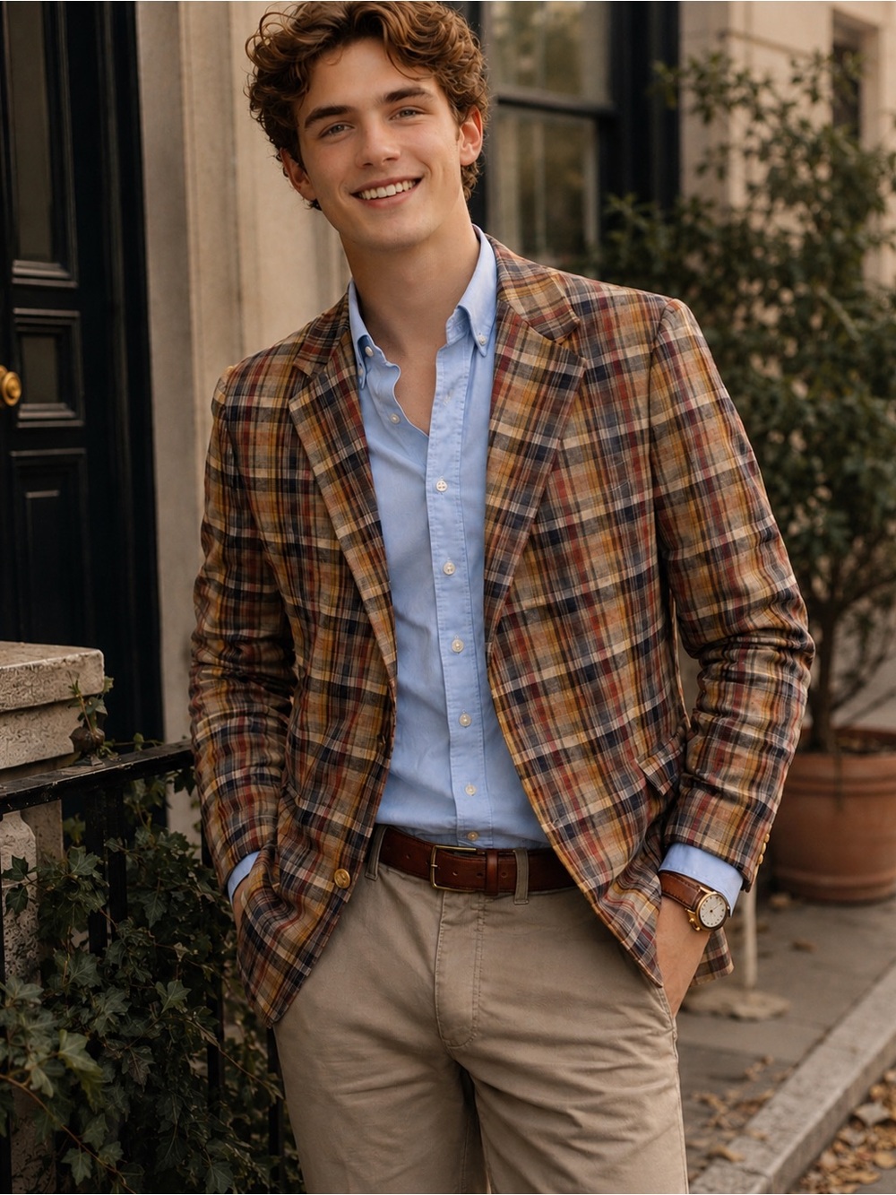 Lord & Taylor Preppy Plaid Tailored Blazer 18R